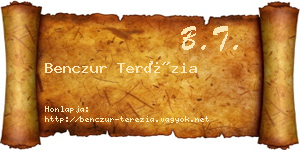 Benczur Terézia névjegykártya